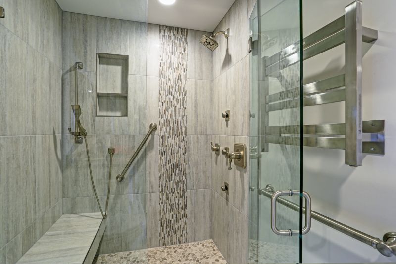 Contemporary Shower with Matte Black Fixtures
